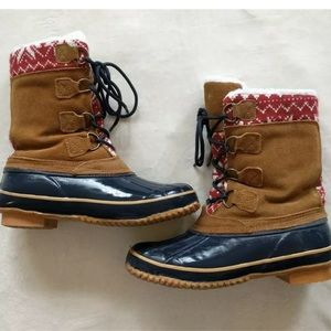 KHOMBU Duck Boots 6.5 Tan Red Nordic Winter Boot